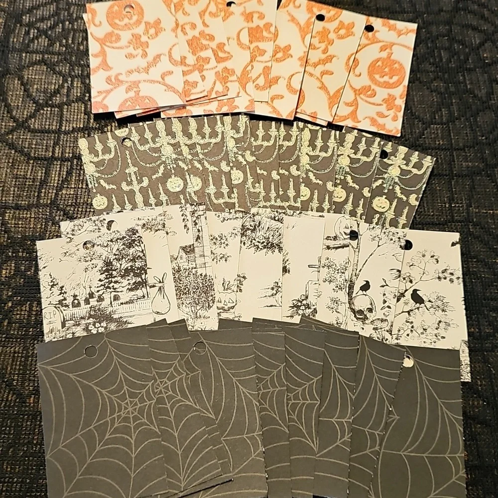 Halloween Themed Hand Cut Cardstock Gift Tags Set Of 40 2x3